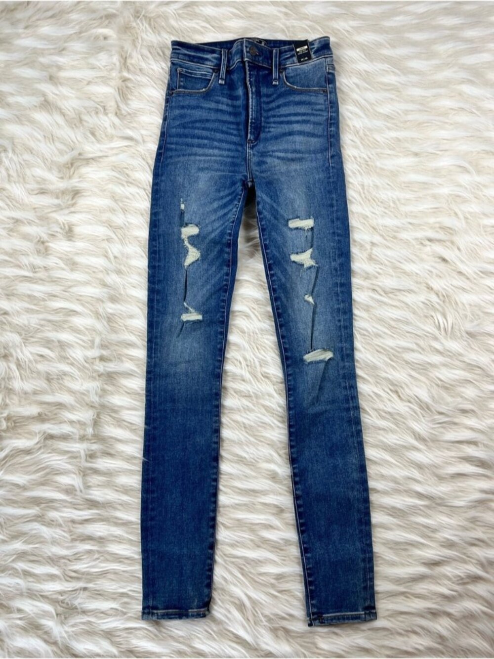 NWT Abercrombie & Fitch Jeans Women's 24x30 High Rise Super Skinny Medium Wash